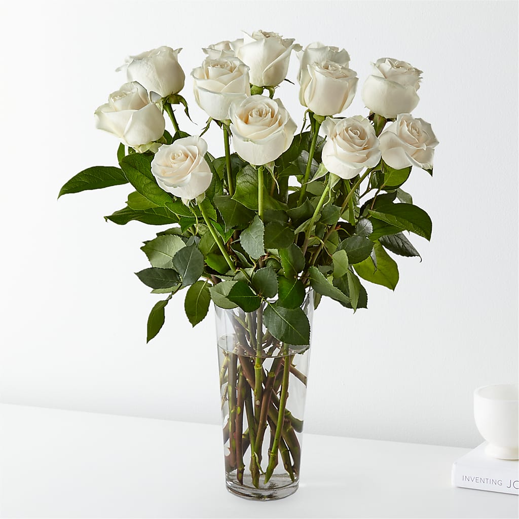 Long Stem White Rose Bouquet – Wildflowers, Louisville KY
