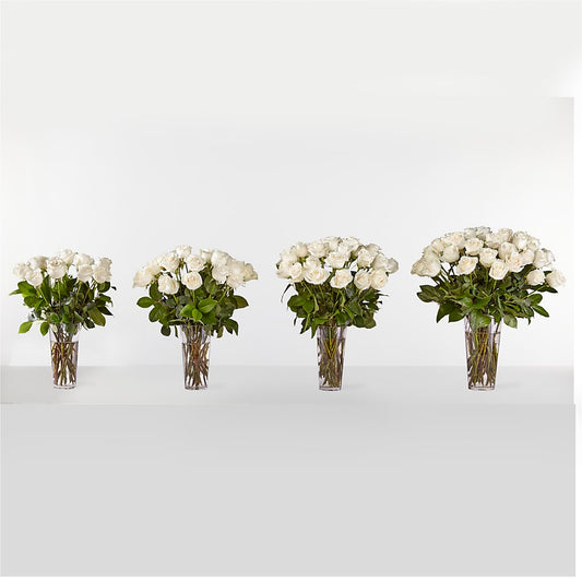 Long Stem White Rose Bouquet –  Wildflowers, Louisville KY