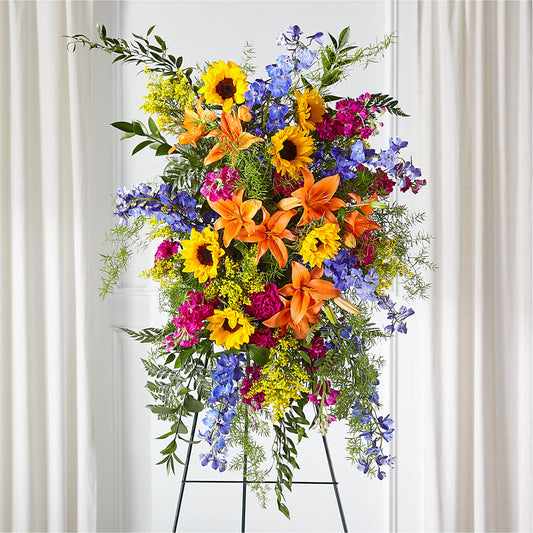 Sunlit Memories Standing Spray (Standard) –  Wildflowers, Louisville KY