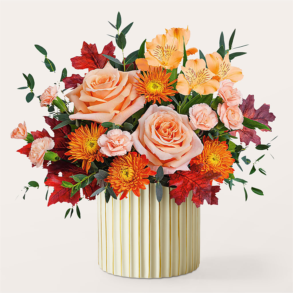 Spiced Latte Bouquet with Ivory Vase –  Wildflowers, Louisville KY